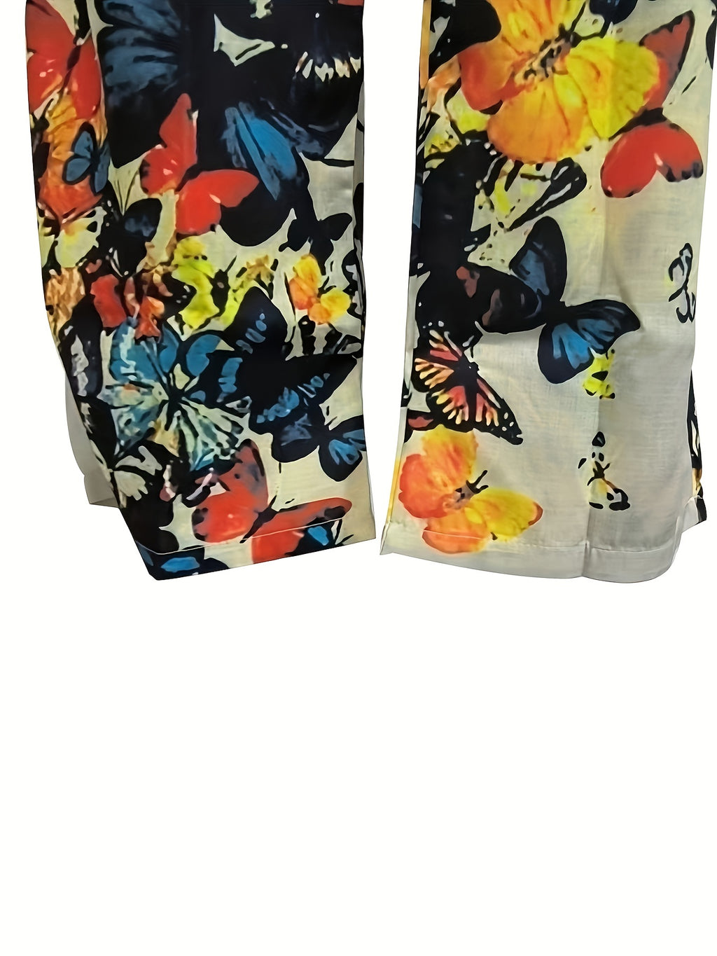 Men's Butterfly Pattern Straight Leg Pants - Casual Beach Trousers