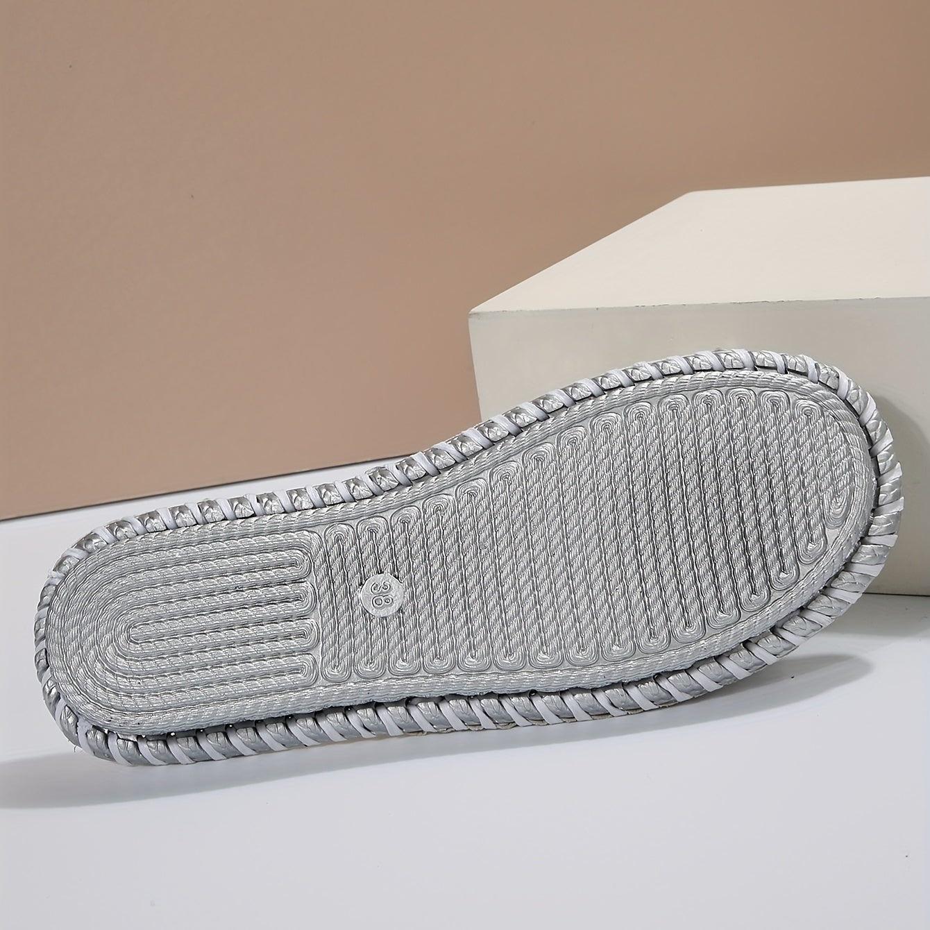 Women's Hand Stitched Floral Rhinestone Pearl Slipper
