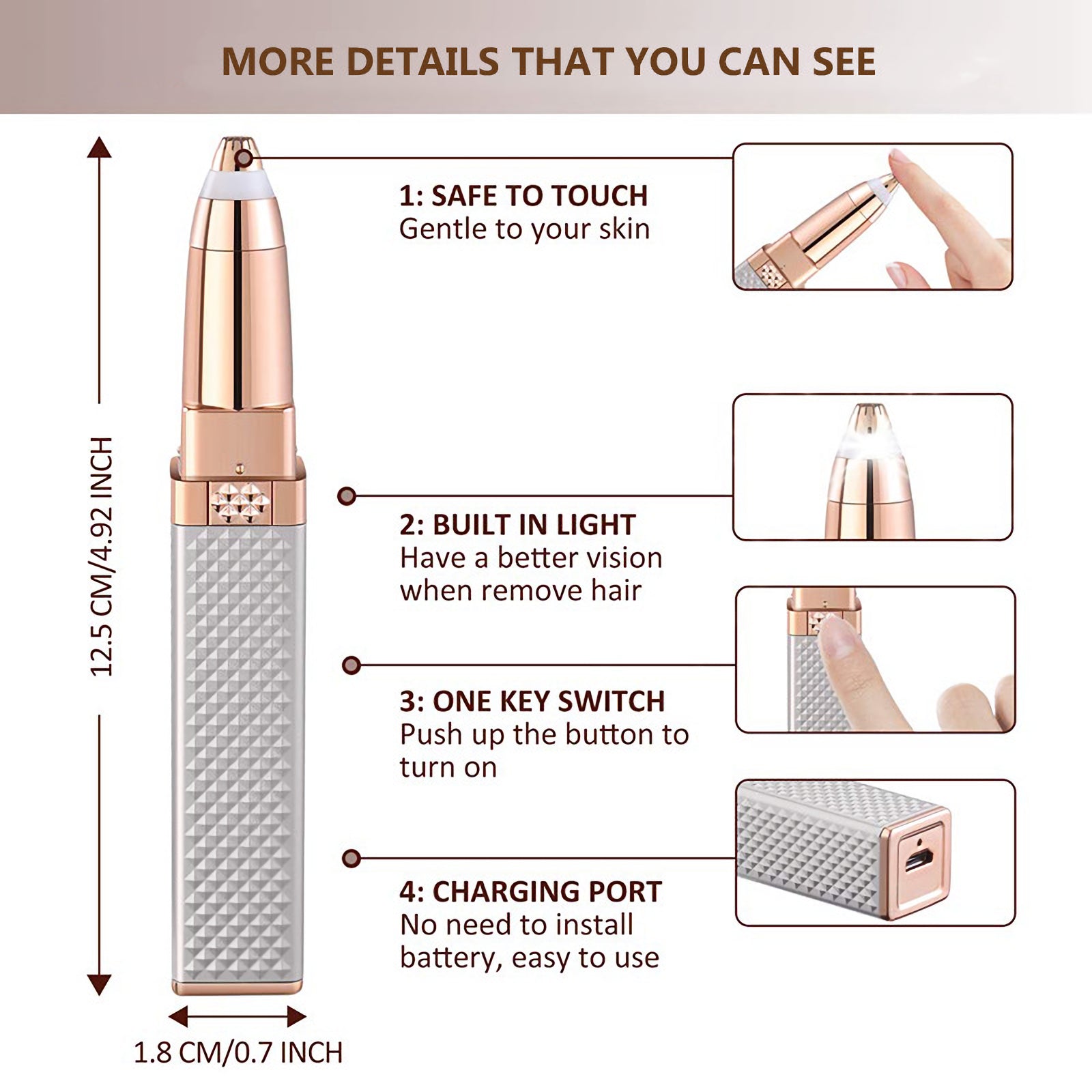 1pc Eyebrow Trimmer & Facial Hair Removal for Women