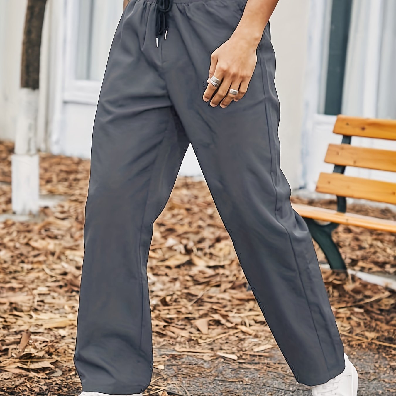 Plus Size Mens Solid Pants - Loose-Fit Design for Ultimate Comfort