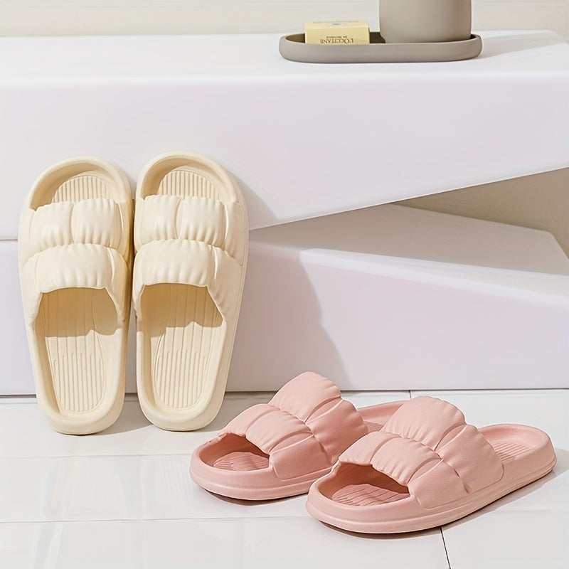 Elegant Women's Pillow Slides - Cushioned, Non-slip Footwear