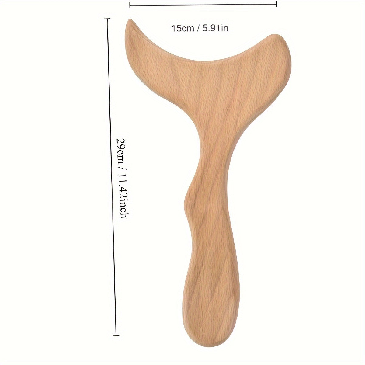 1pc Ergonomic Fish Tail Shaped Wooden Massage Tool