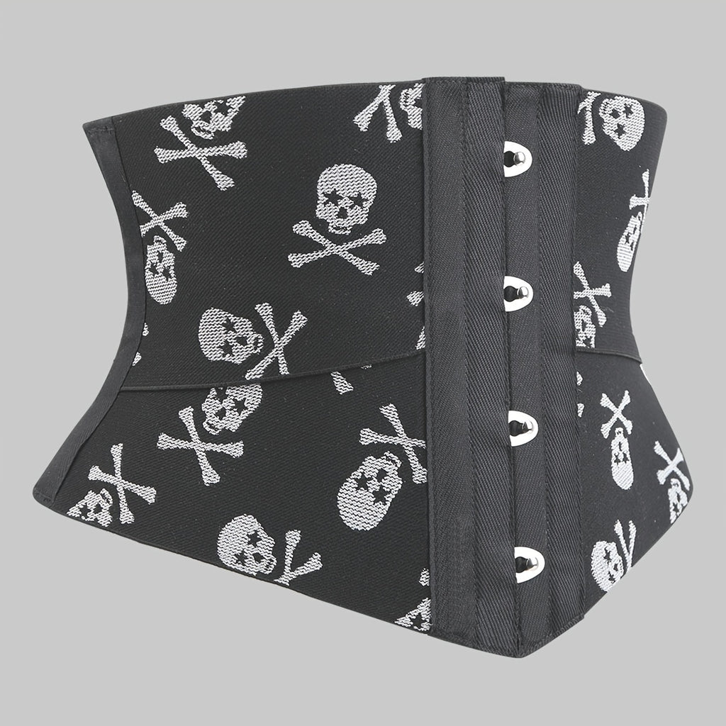 Gothic Skull Pattern Waist Trainer Trimmer Belt,