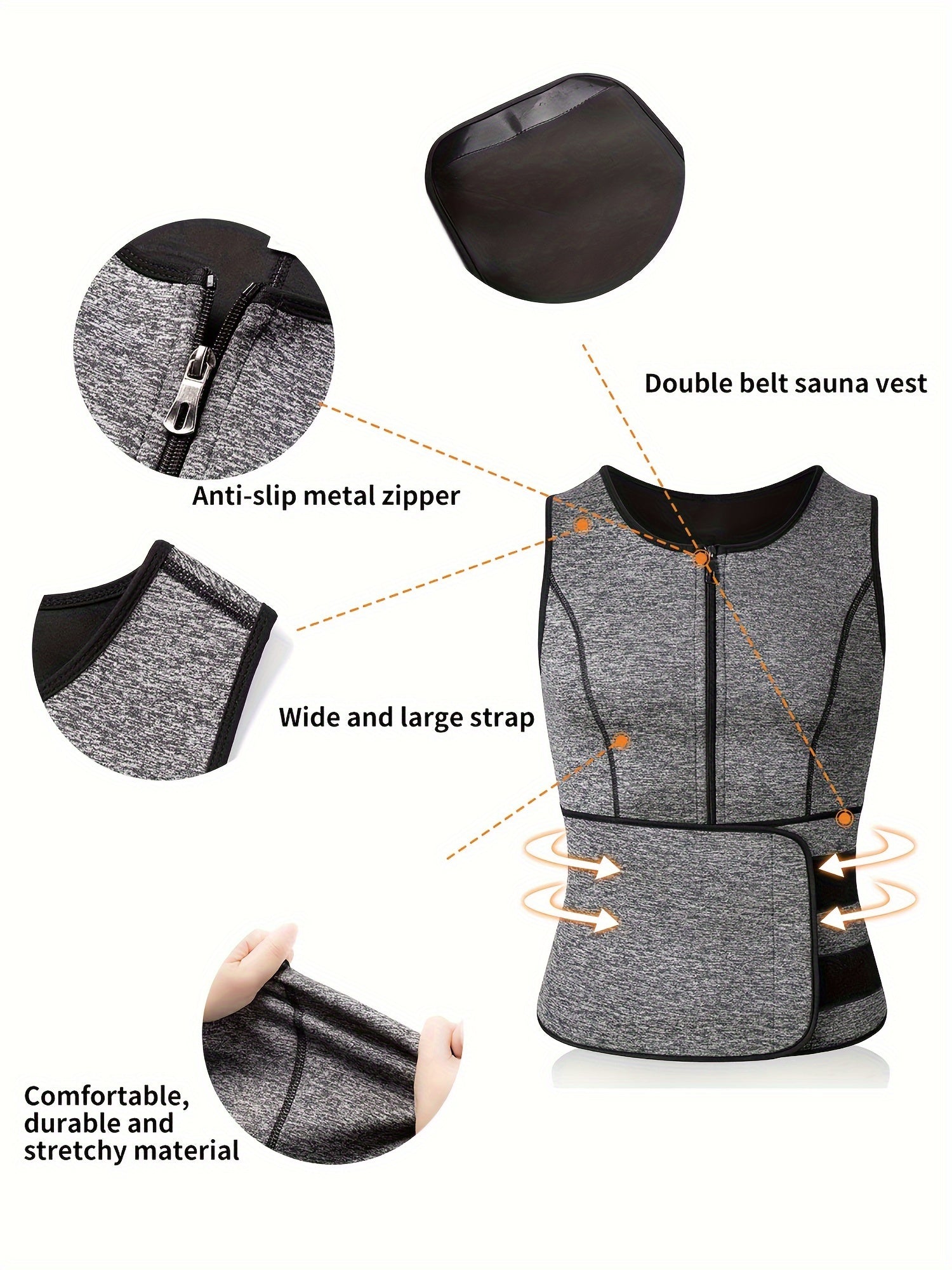 Men's Adjustable Compression Tank Top, Men's Waist Trainers