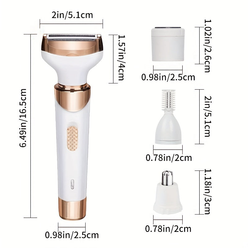 4-in-1 Women's Electric Razor - Wet & Dry Hair Remover