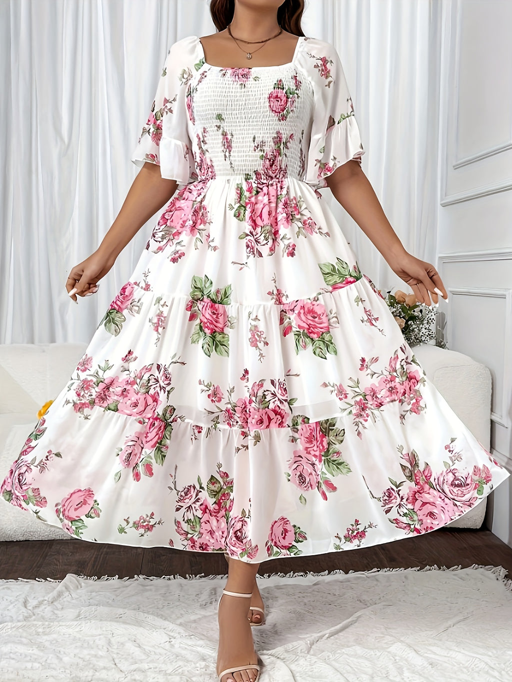 Plus Size Floral Haven Maxi Dress