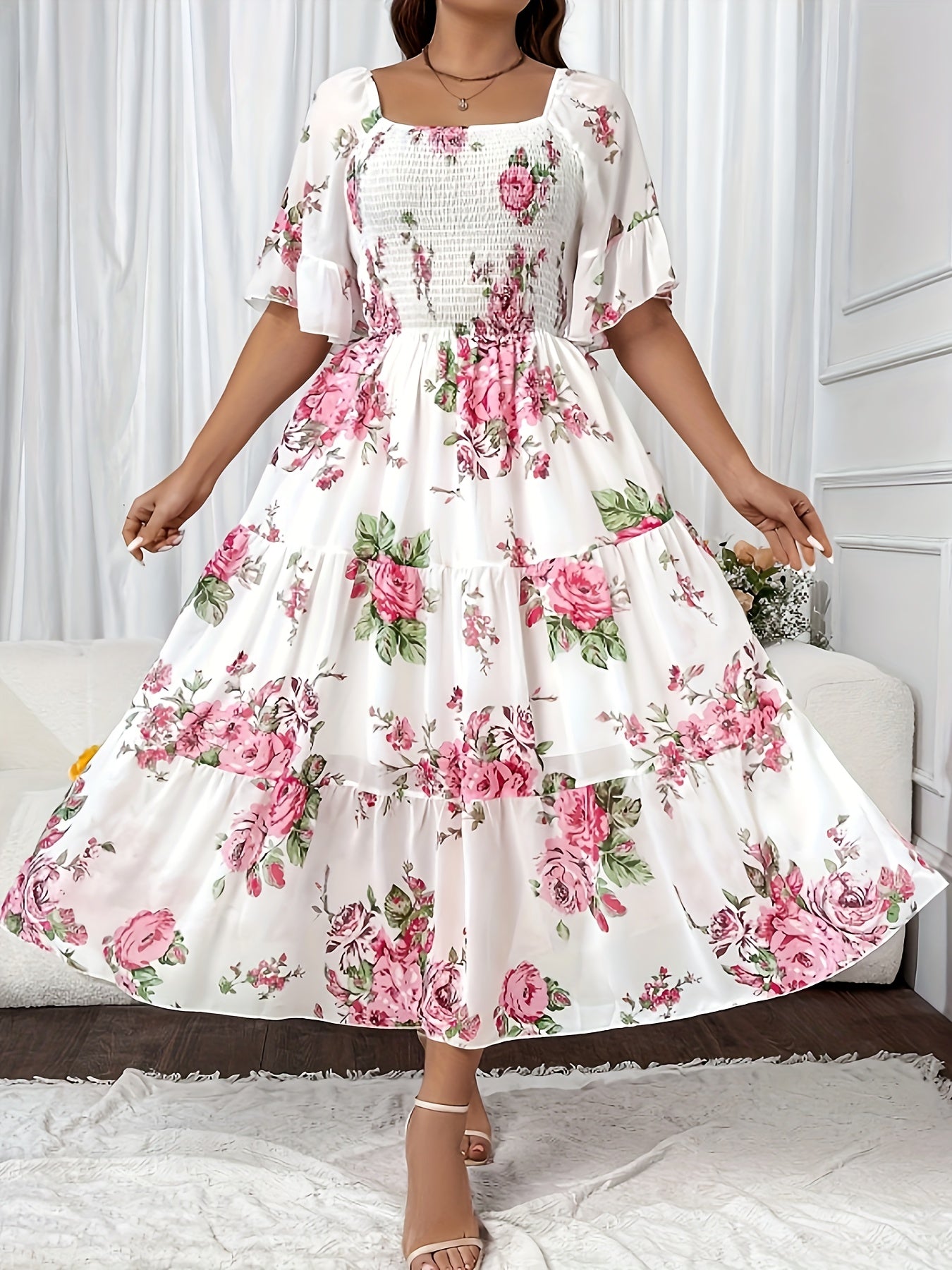 Plus Size Floral Haven Maxi Dress