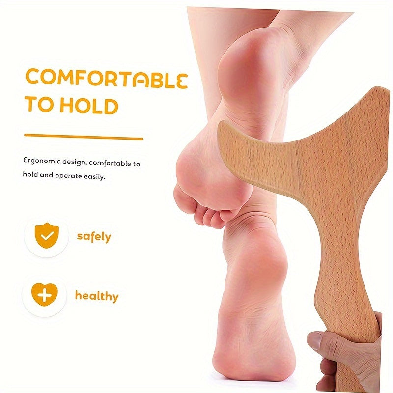 1pc Ergonomic Fish Tail Shaped Wooden Massage Tool