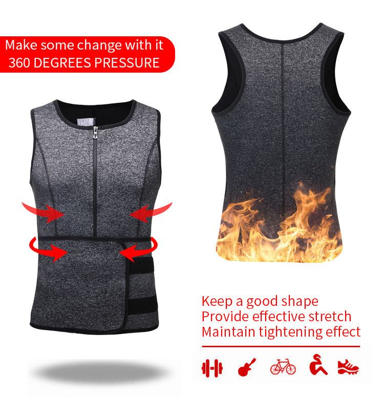 Men's Adjustable Compression Tank Top, Men's Waist Trainers
