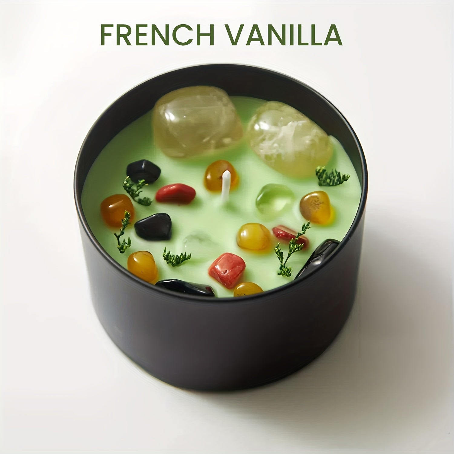 1pc Aromatherapy Crystal Candle Natural Soy Wax, 8OZ Natural Stone Candle