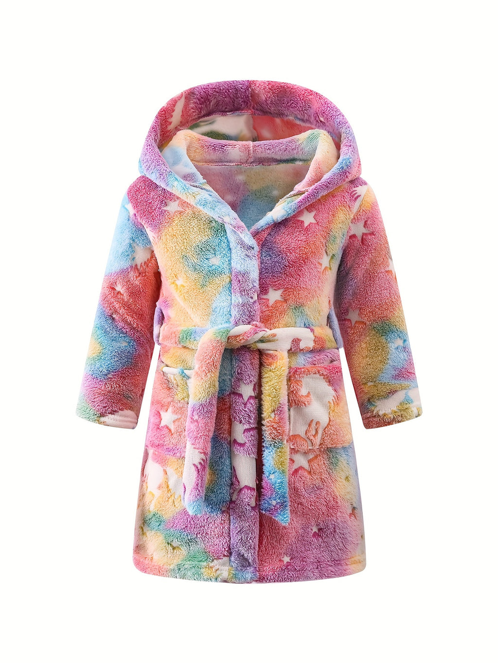 Cozy Princess Thickened Flannel Hooded Bathrobe