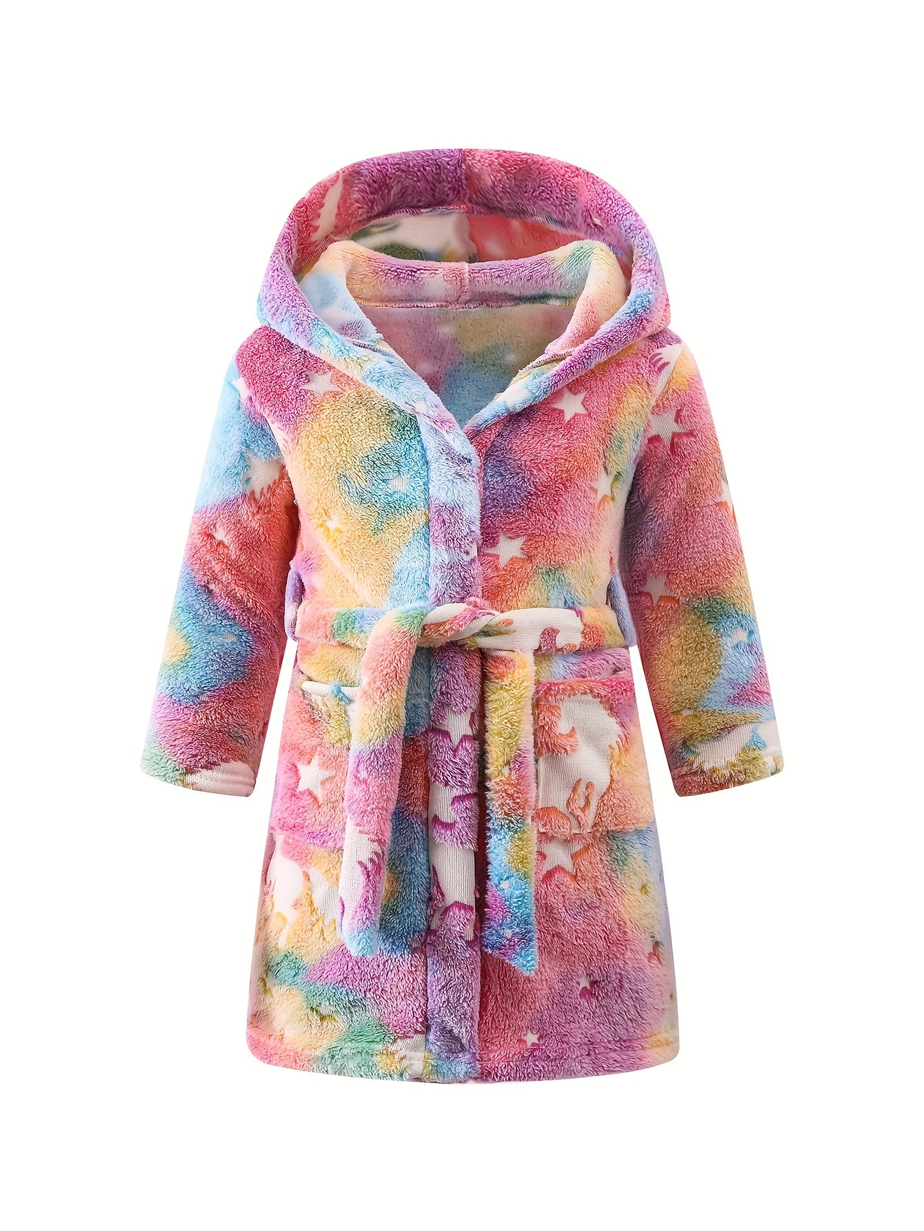 Cozy Princess Thickened Flannel Hooded Bathrobe