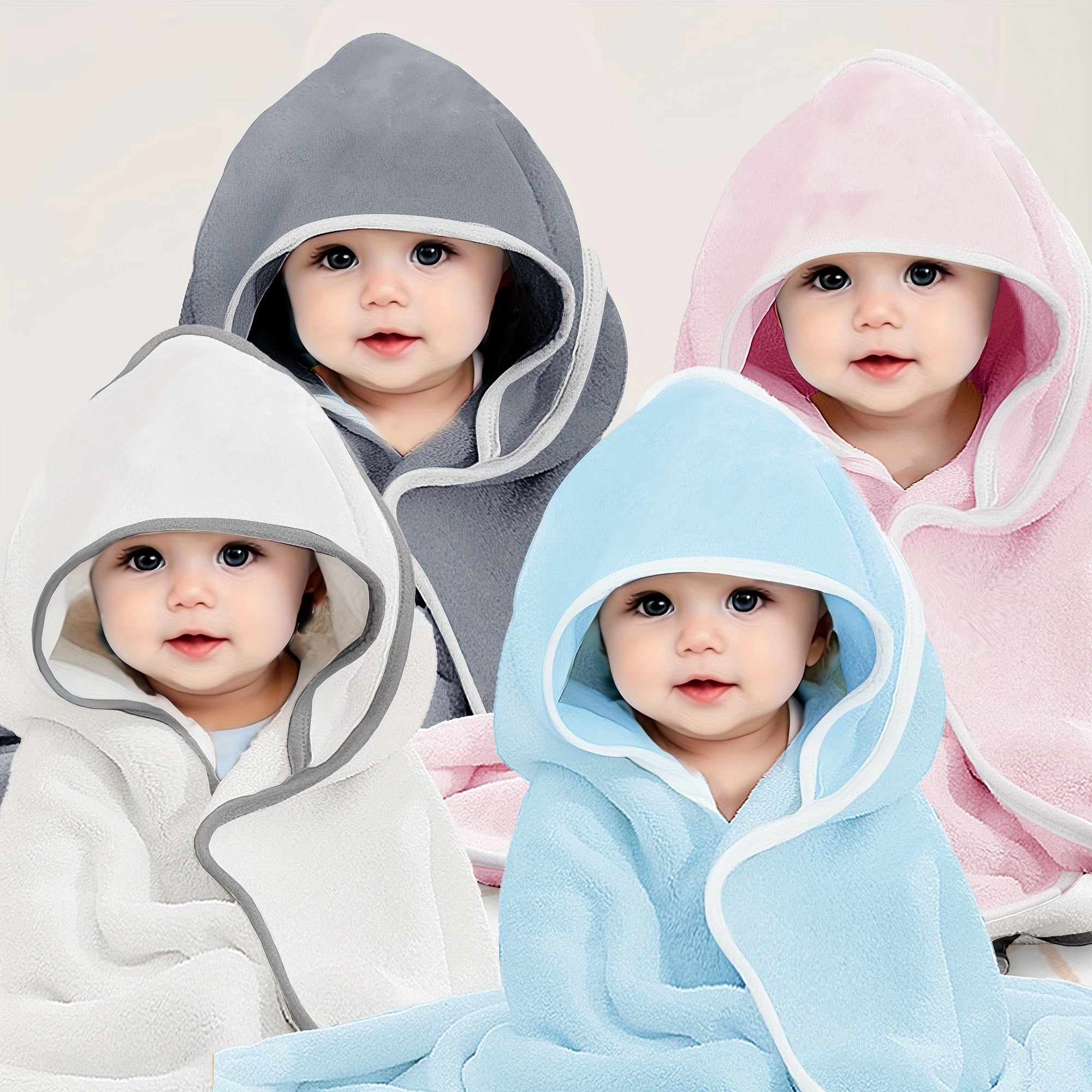 4-Pack Ultra Soft Microfiber Hooded Bath Towels for Children