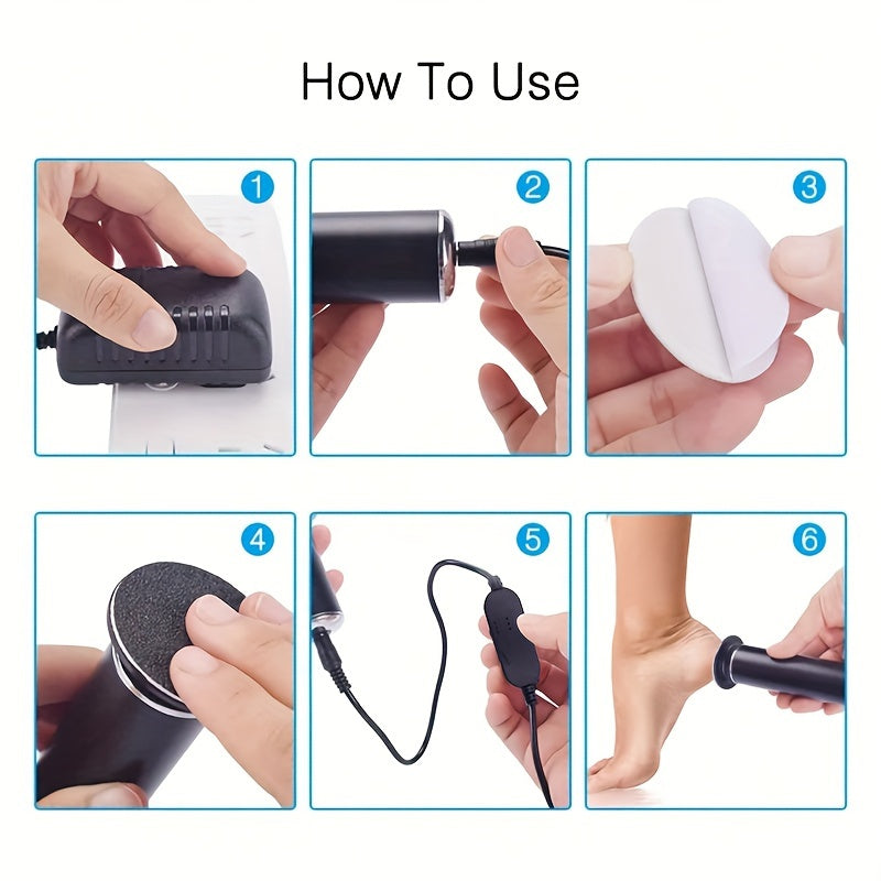 60-Piece Replacement Sandpaper Electric Foot Grinder - Powerful Callus Remover