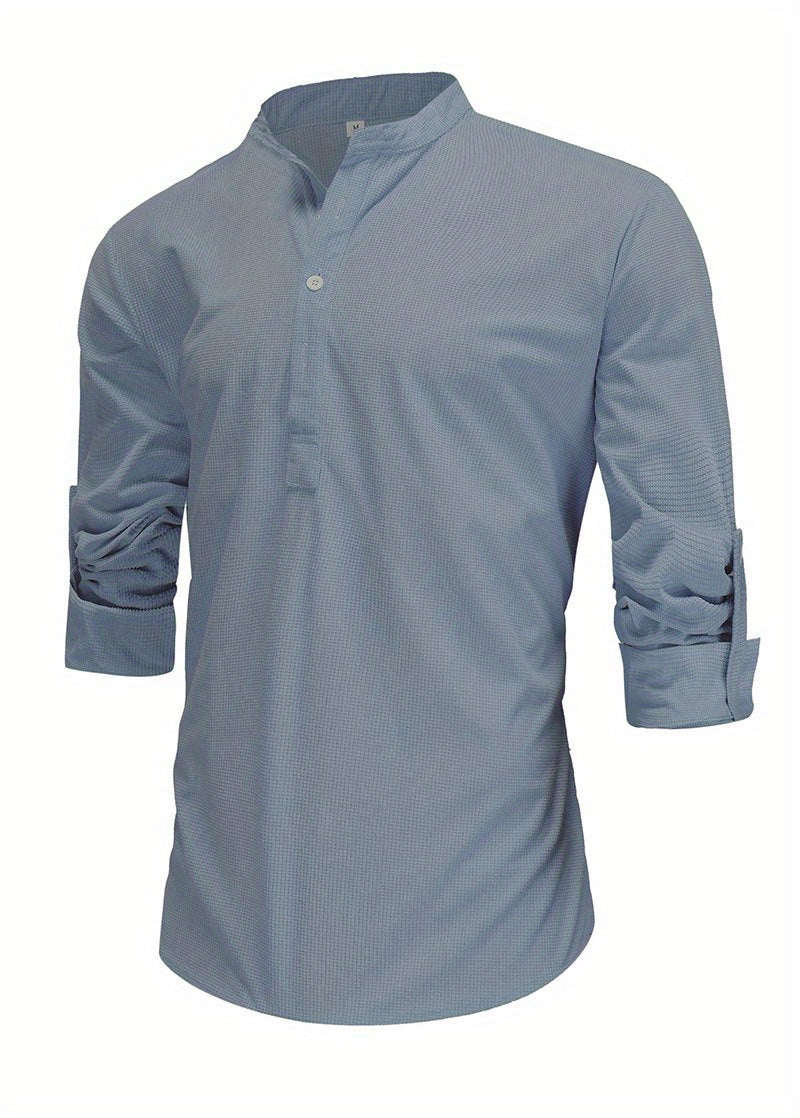 Vintage Plaid Men's Shirt for Spring/Fall: Durable, Casual Elegance with Comfort Fit