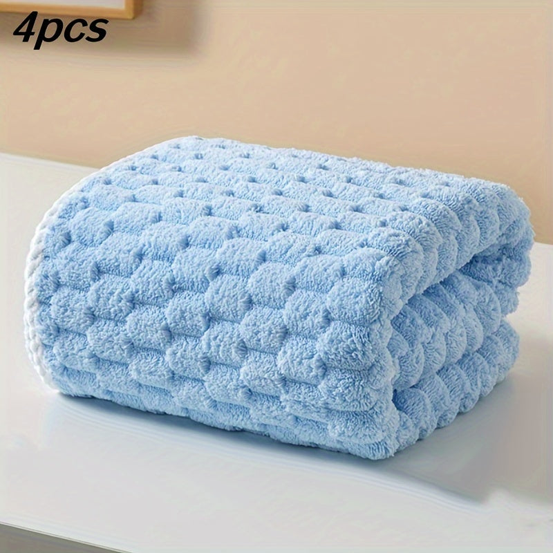4-Pack Waffle Weave Bath Towels, Ultra-Absorbent Microfiber Towels