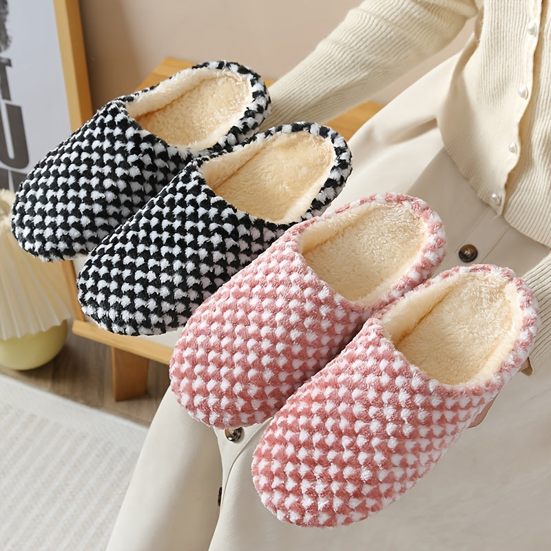 Women's Indoor Plush Lined Flat Slippers