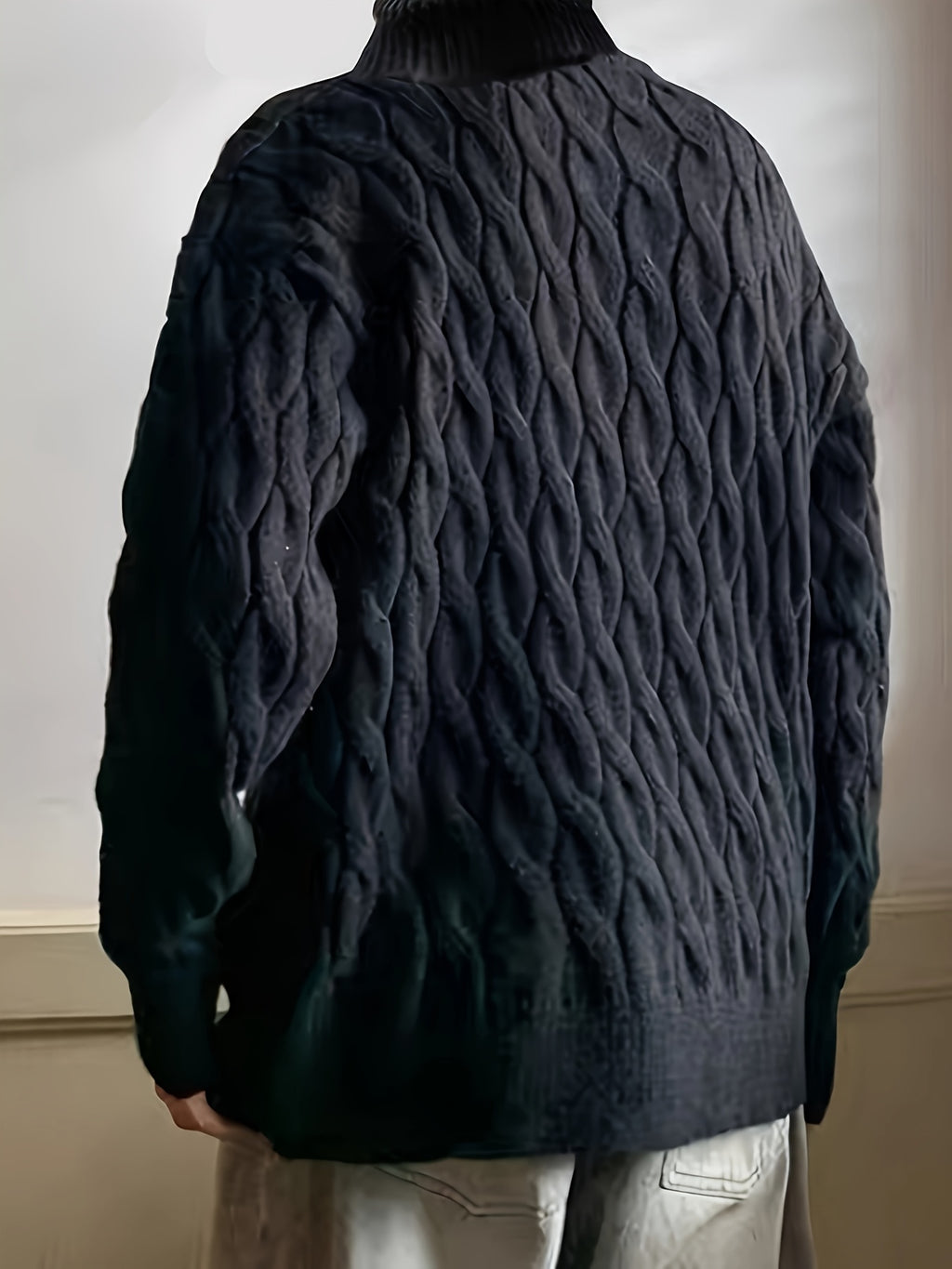 Plus Size Men's Crew Neck Sweater - Winter Comfort Stretch, Casual Knit Top Big and Tall