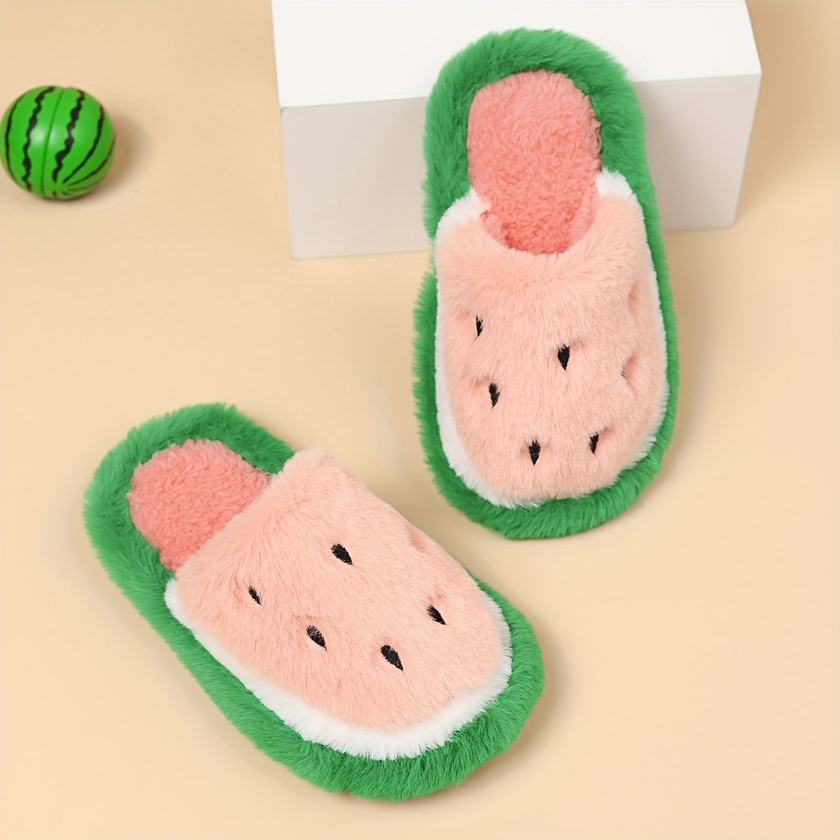 Cute Mixed Color Watermelon Slippers For Toddlers