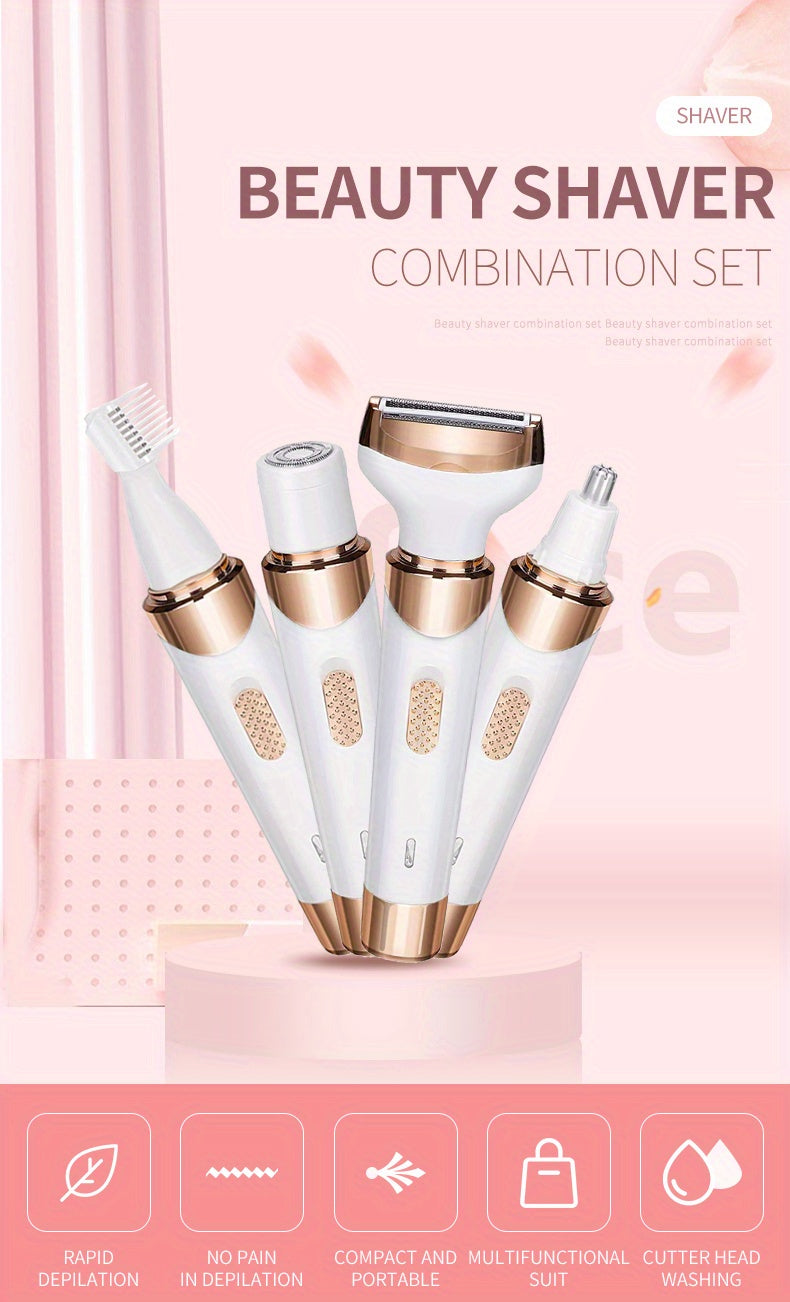 4-in-1 Women's Electric Razor - Wet & Dry Hair Remover