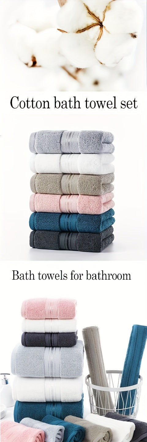 Set of 6 Bath Towels, Made from Pure Cotton
