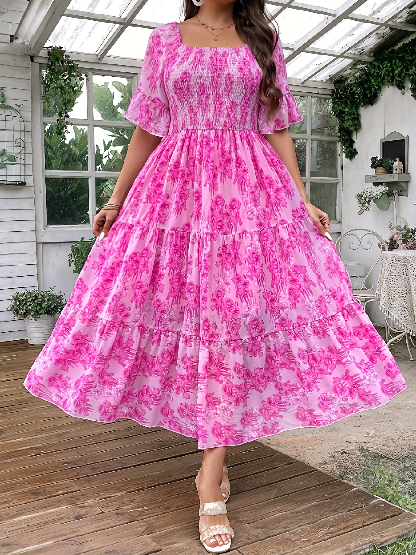 Plus Size Floral Haven Maxi Dress