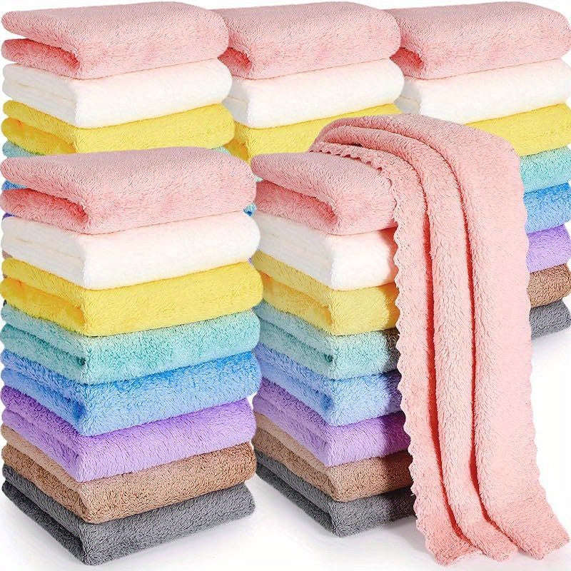 20pcs Soft & Absorbent Solid Color Washcloths