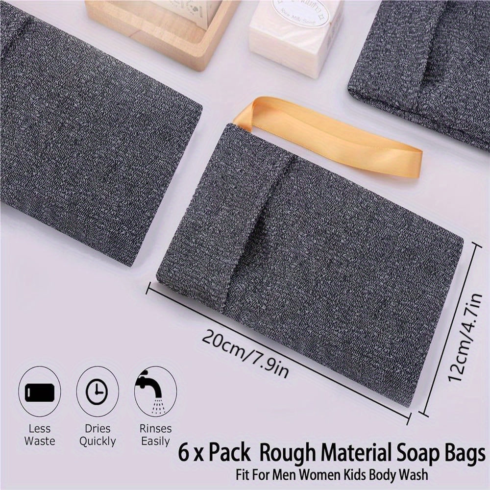 6 Pcs/Pack New Style Soap Pocket Exfoliating Soap Saver Pouch