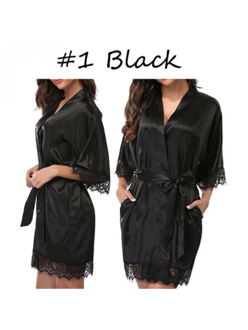Medium Sleeve Satin Women's Night Robes