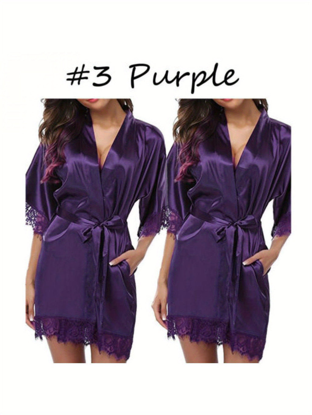 Medium Sleeve Satin Women's Night Robes