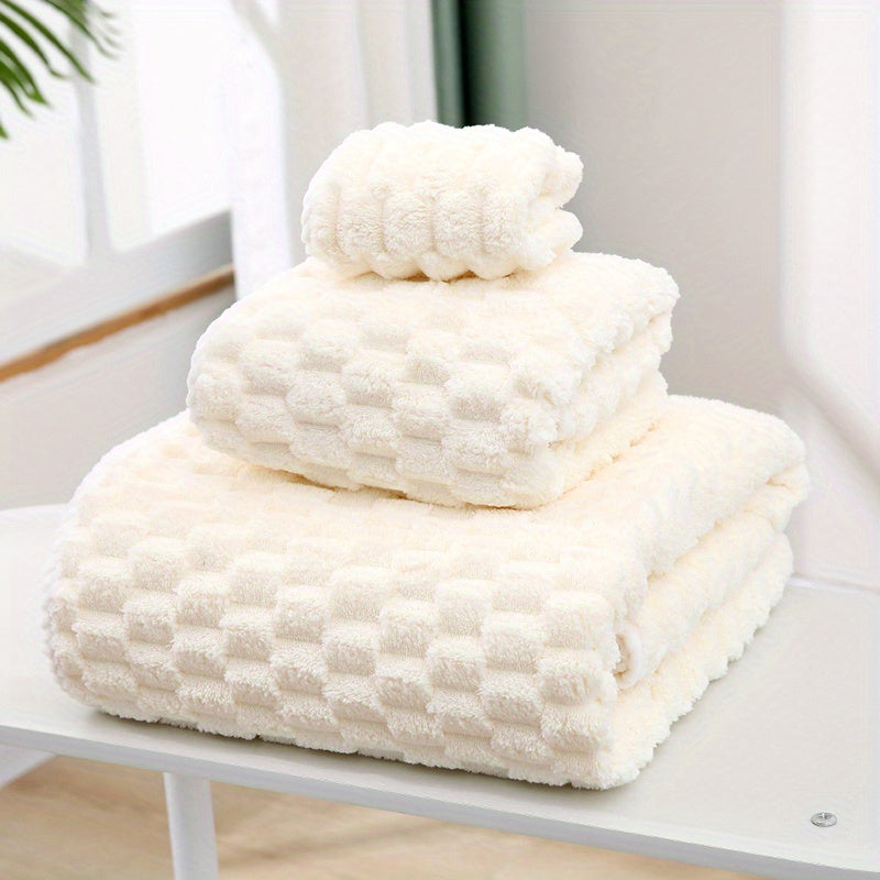 3-Piece Luxury Ultra-Soft Waffle Weave Towel Set