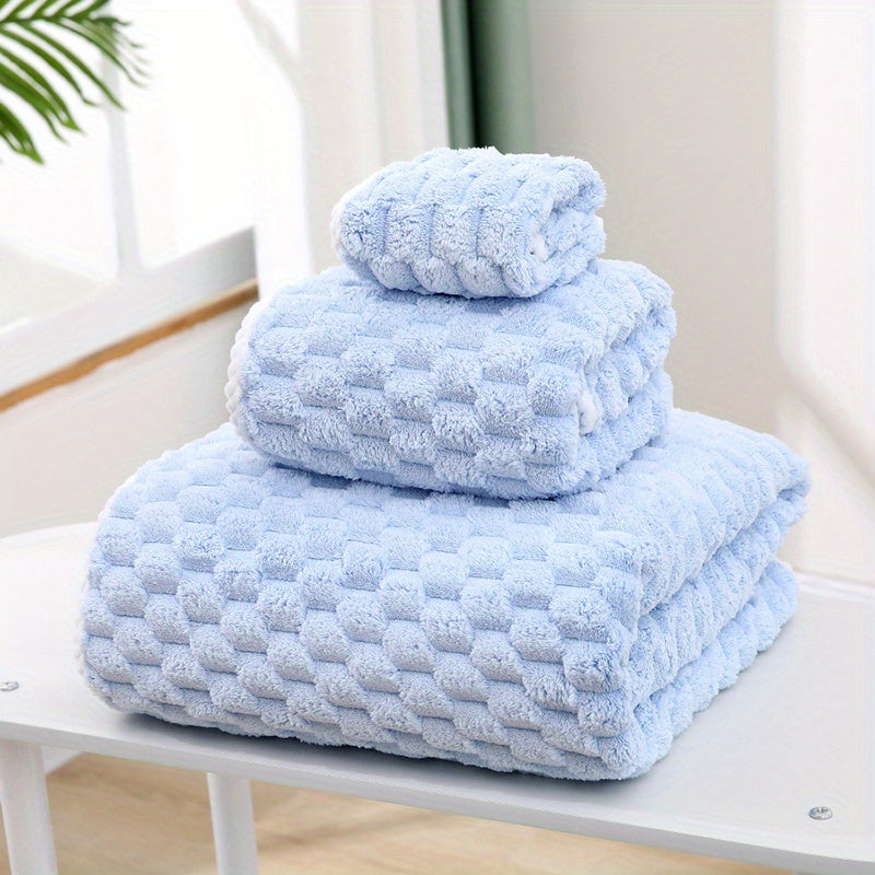 3-Piece Luxury Ultra-Soft Waffle Weave Towel Set