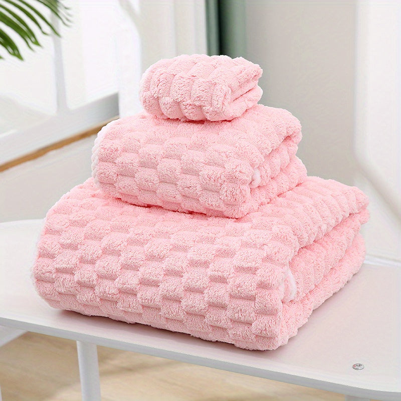 3-Piece Luxury Ultra-Soft Waffle Weave Towel Set