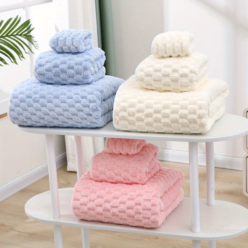 3-Piece Luxury Ultra-Soft Waffle Weave Towel Set