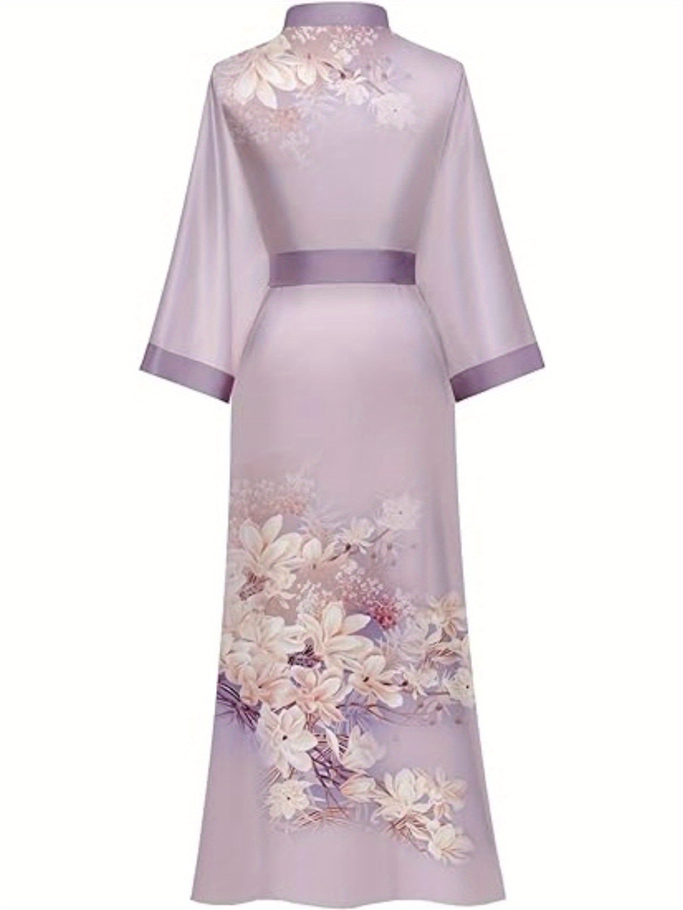 [Satin Kimono Robes] Floral Print Satin Women's wear