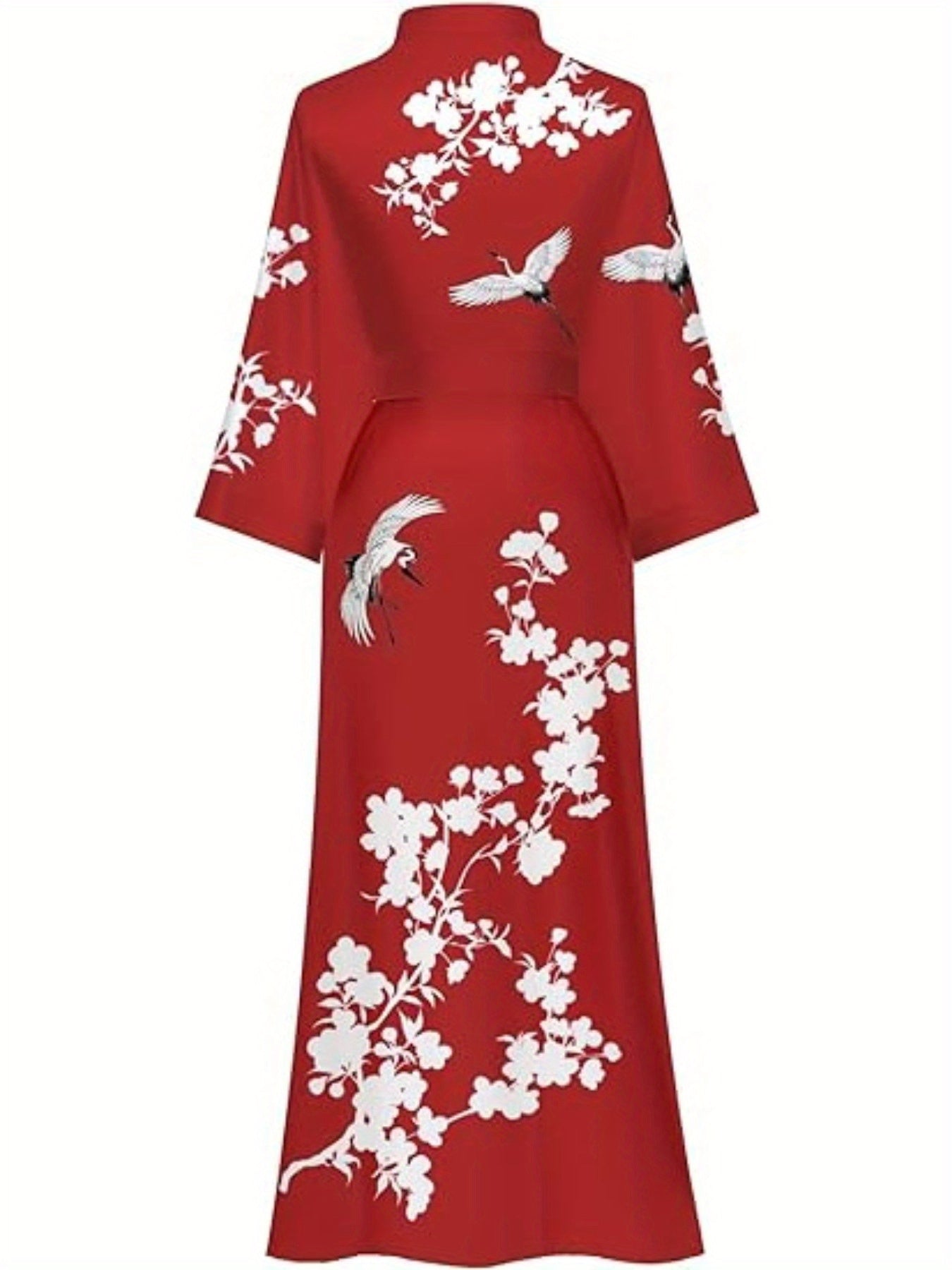 [Satin Kimono Robes] Floral Print Satin Women's wear