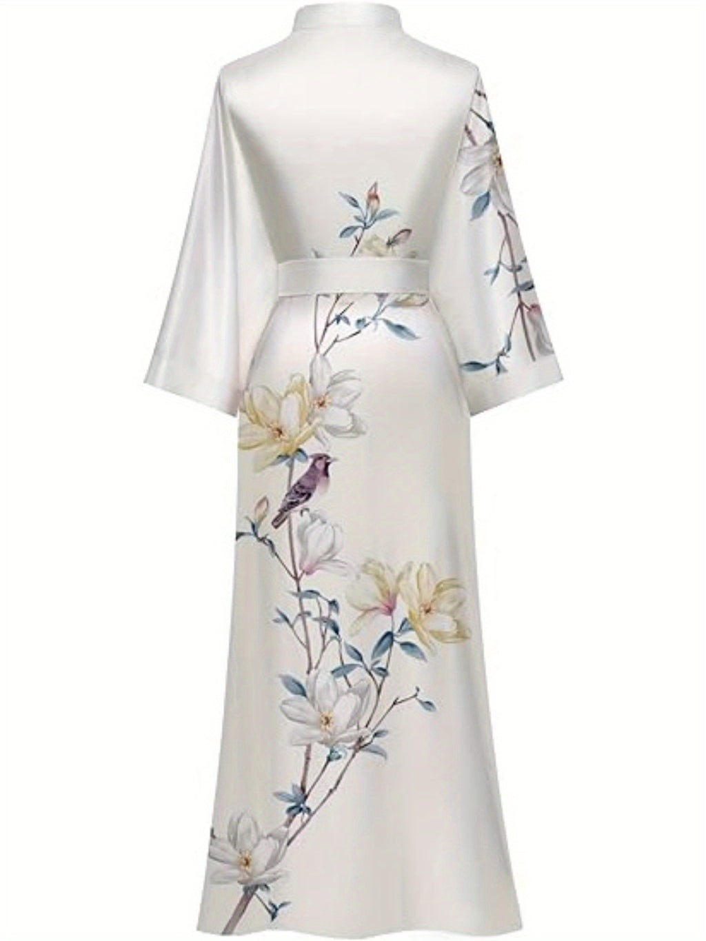 Floral Print Satin Women's Kimono Robes