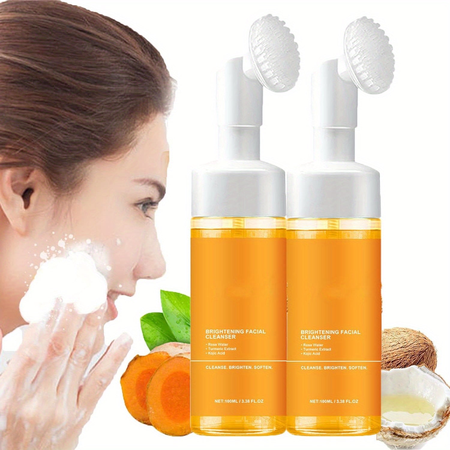 2pcs Turmeric Face Wash, Turmeric Clear Skin Liquid Soap