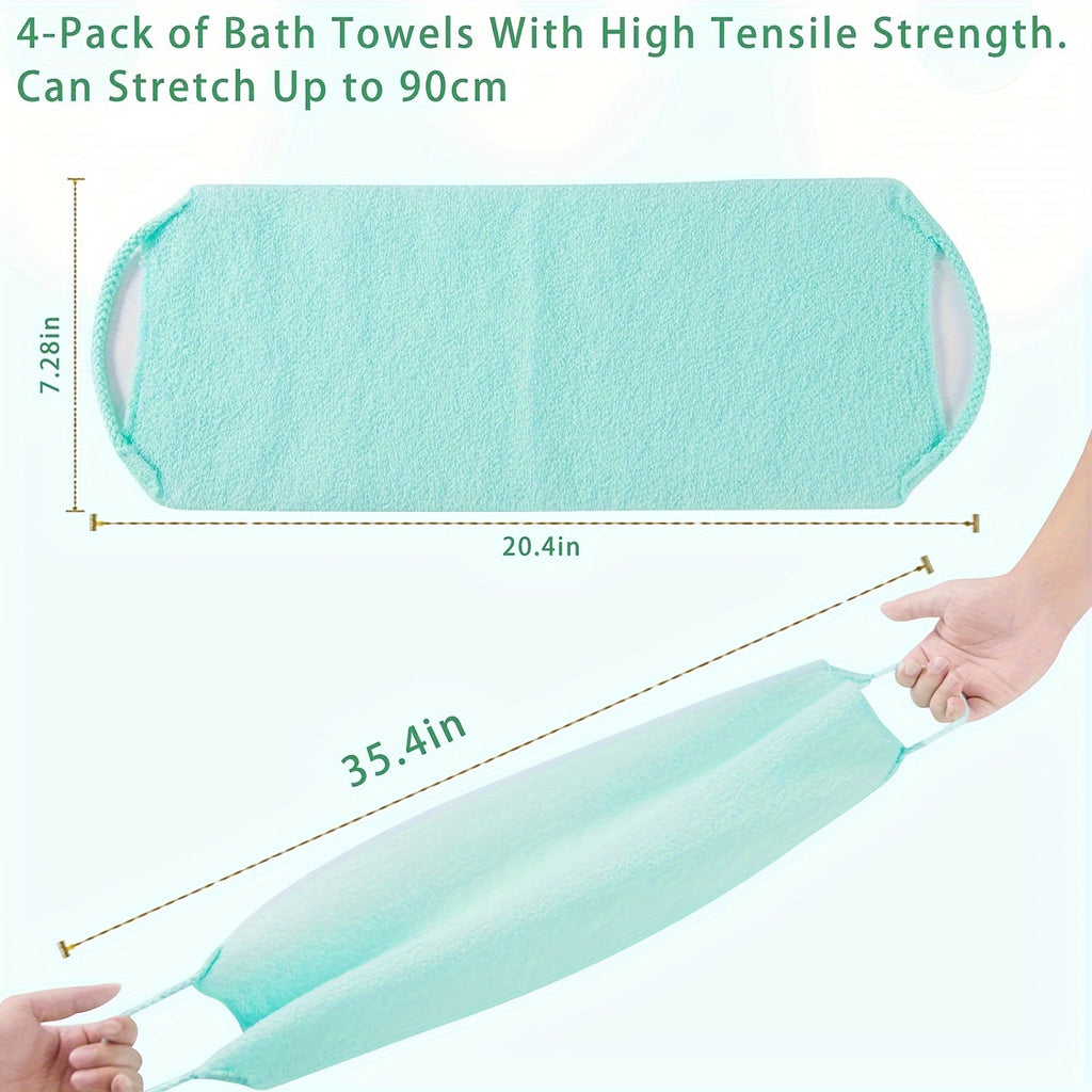 3-piece Stretchable Nylon Exfoliating Back Washing Gloves