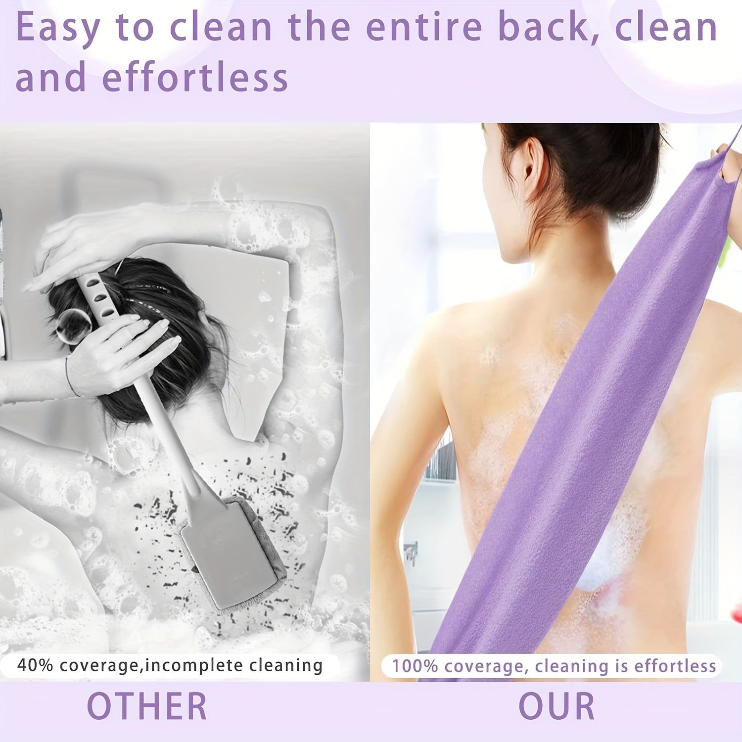 3-piece Stretchable Nylon Exfoliating Back Washing Gloves