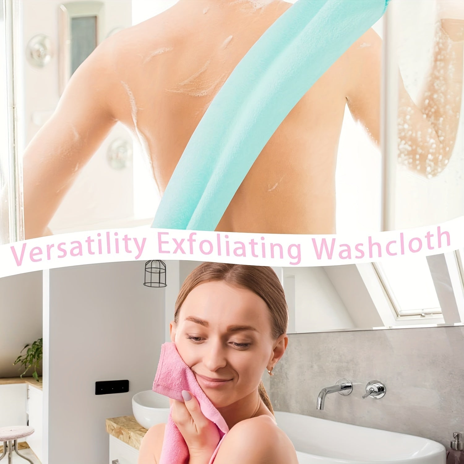 3-piece Stretchable Nylon Exfoliating Back Washing Gloves