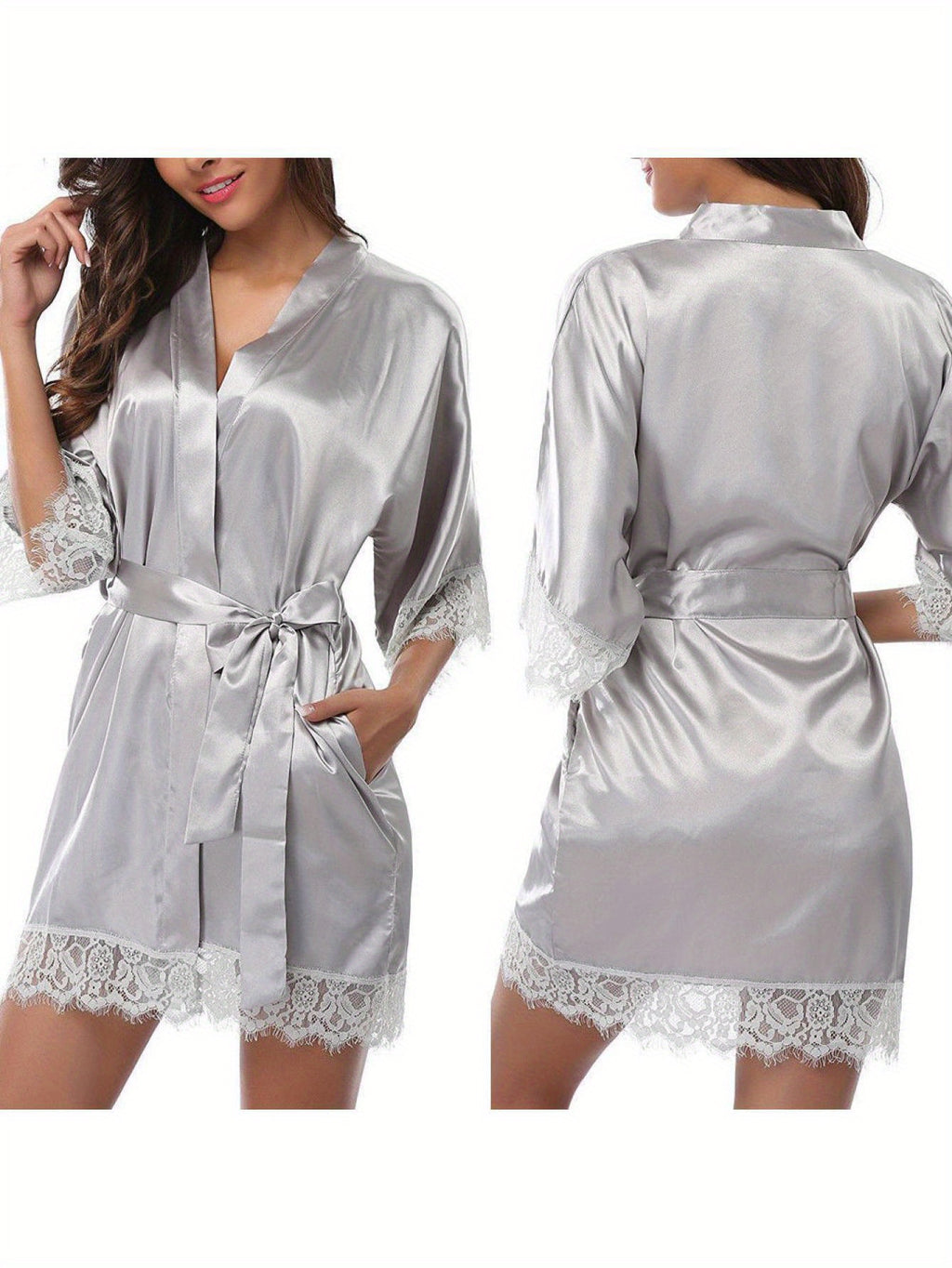 Medium Sleeve Satin Women's Night Robes