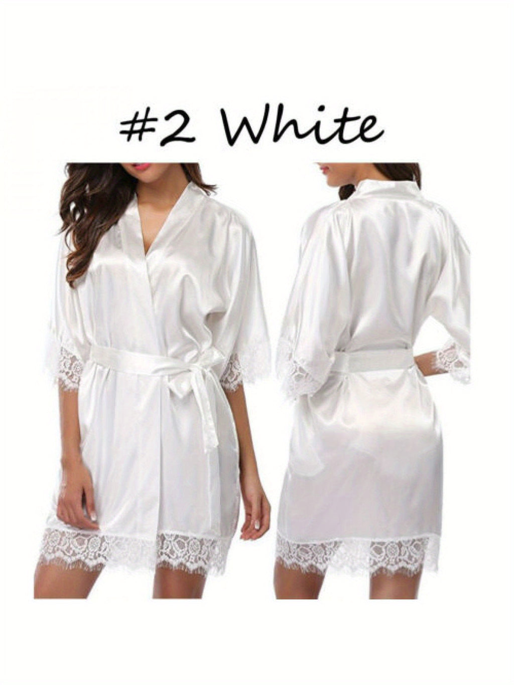 Medium Sleeve Satin Women's Night Robes