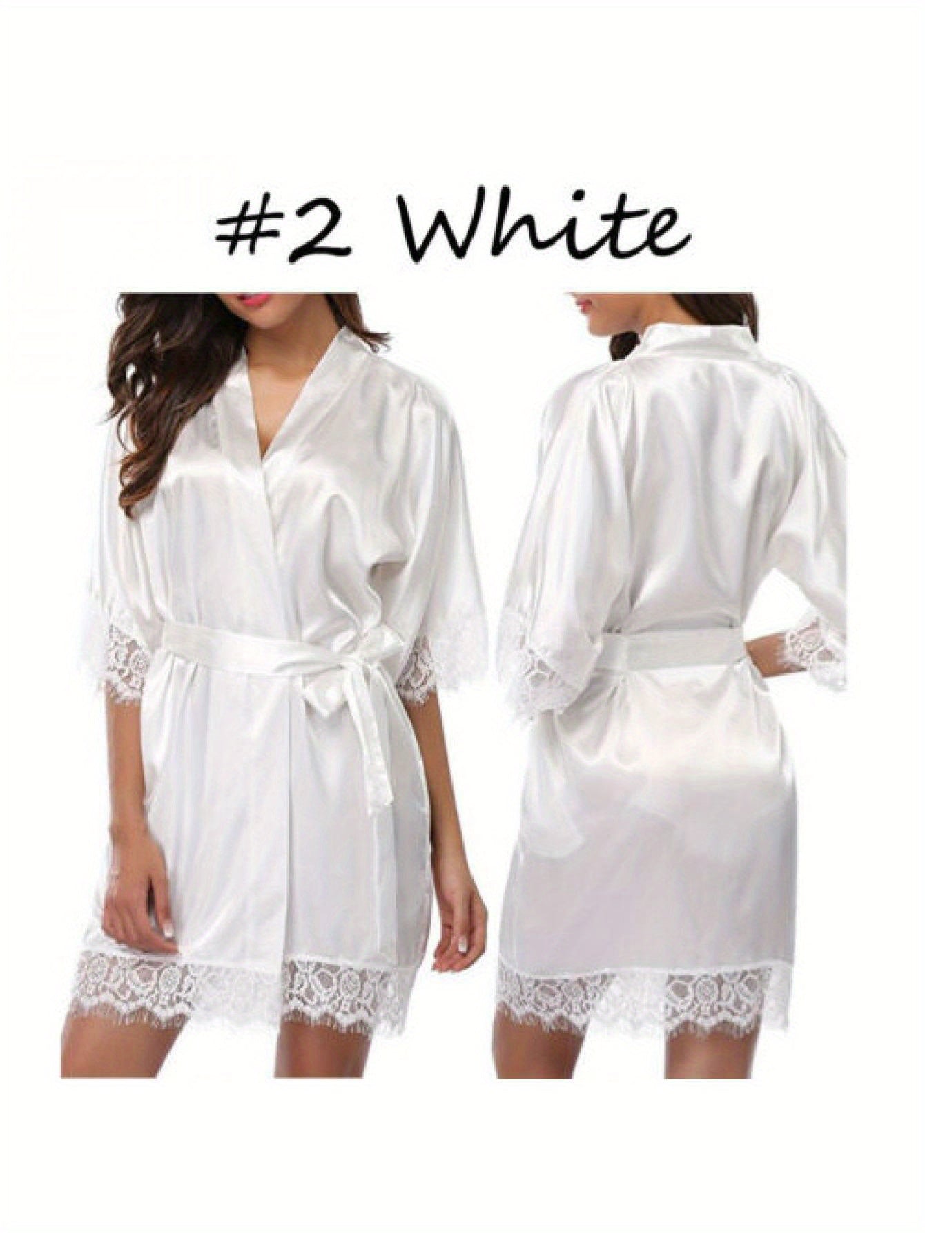 Medium Sleeve Satin Women's Night Robes