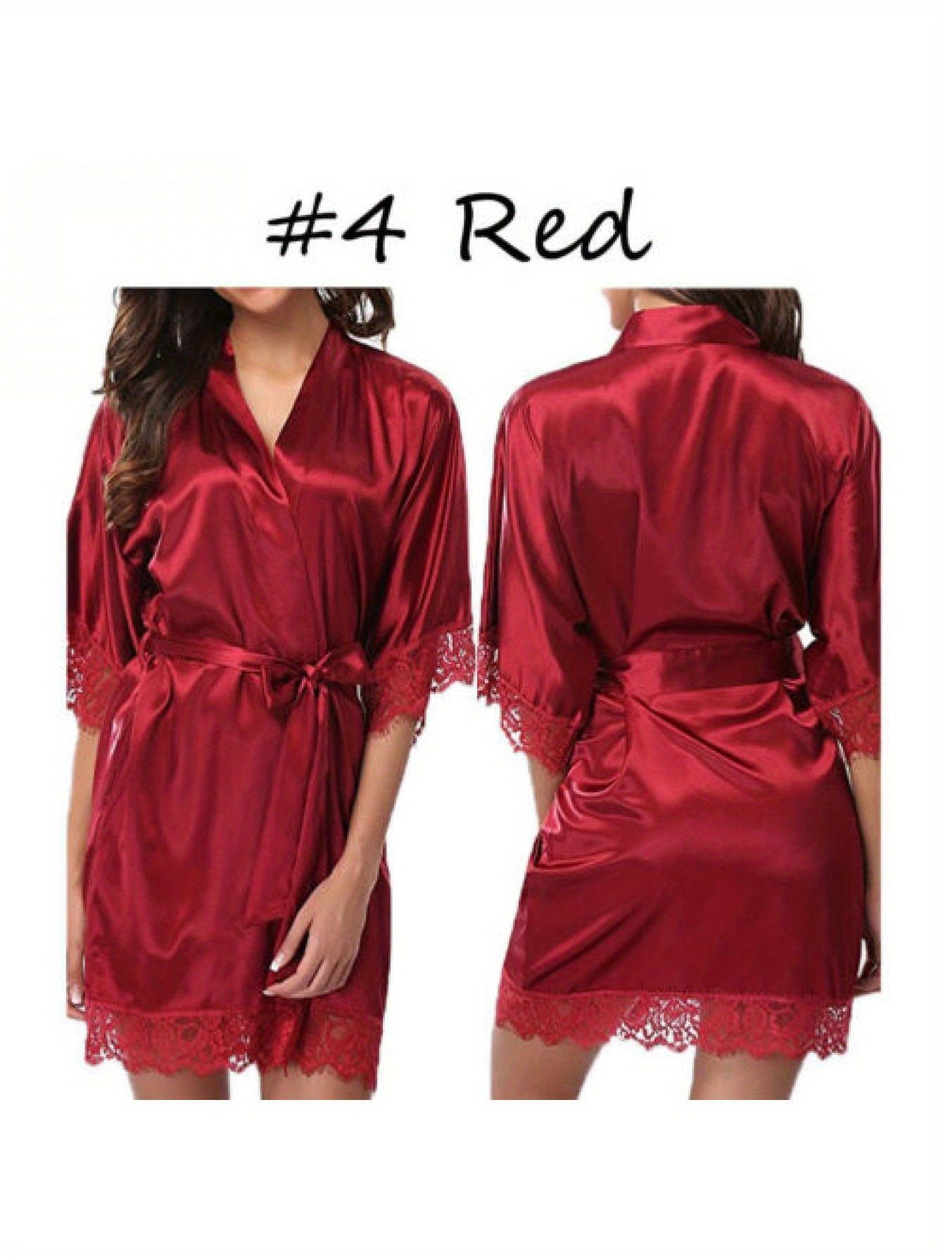 Medium Sleeve Satin Women's Night Robes
