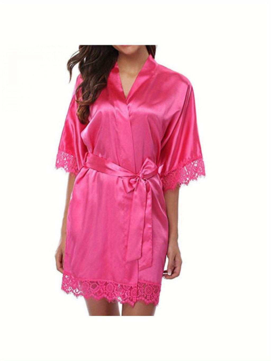 Medium Sleeve Satin Women's Night Robes