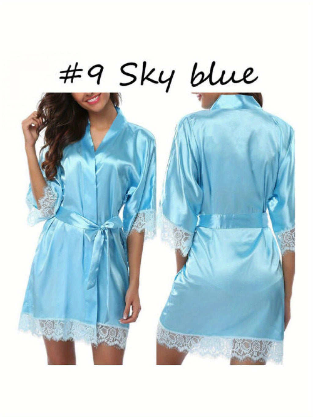 Medium Sleeve Satin Women's Night Robes