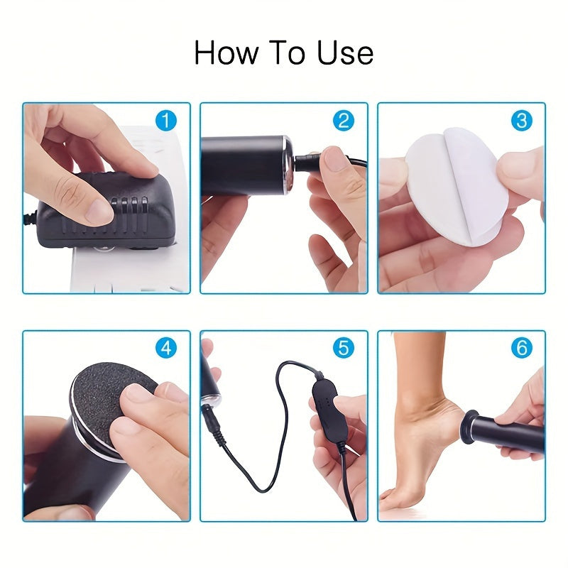 60-Piece Deluxe Sandpaper Electric Foot Grinder