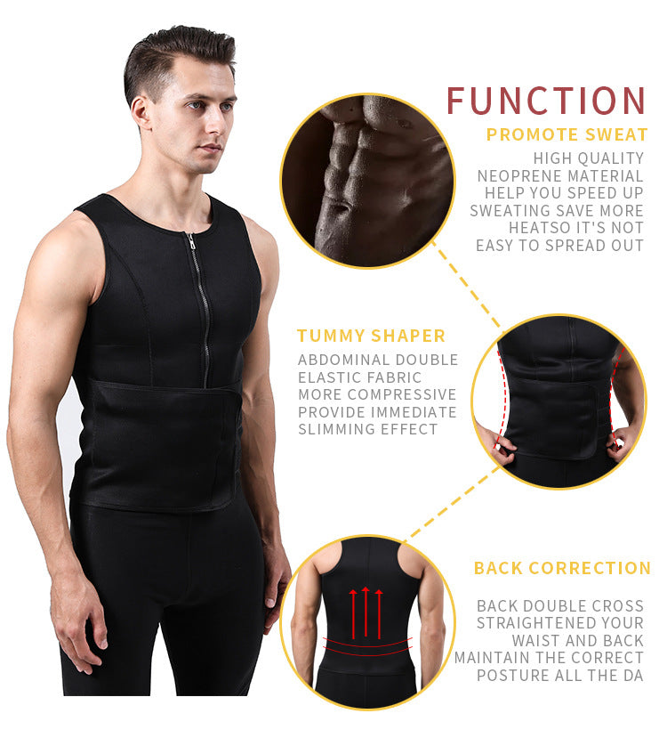Men's Adjustable Compression Tank Top, Men's Waist Trainers