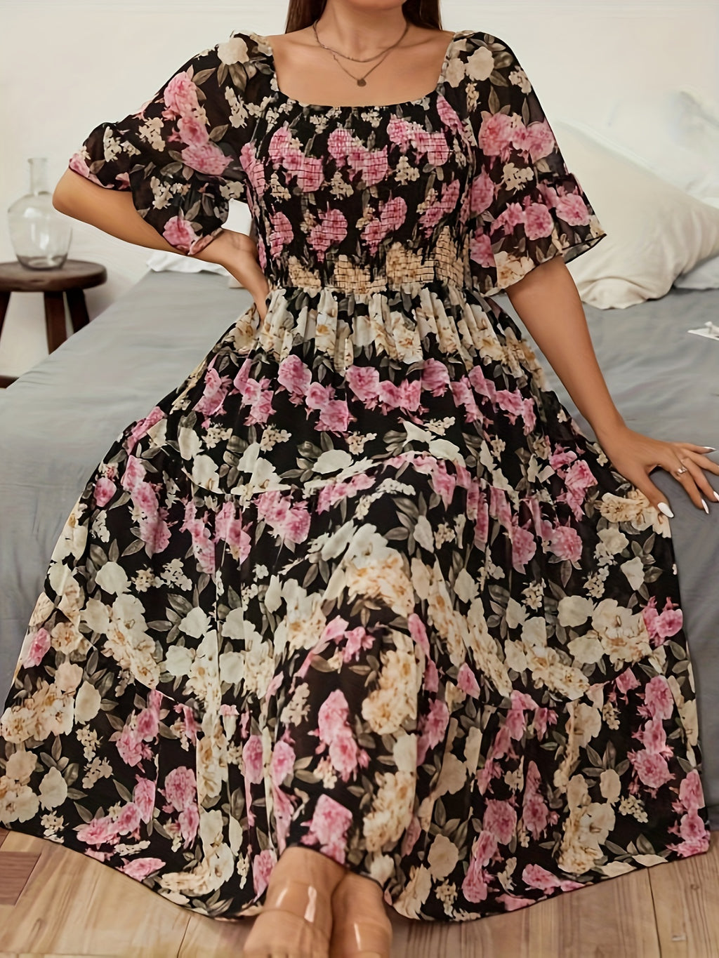 Plus Size Floral Haven Maxi Dress